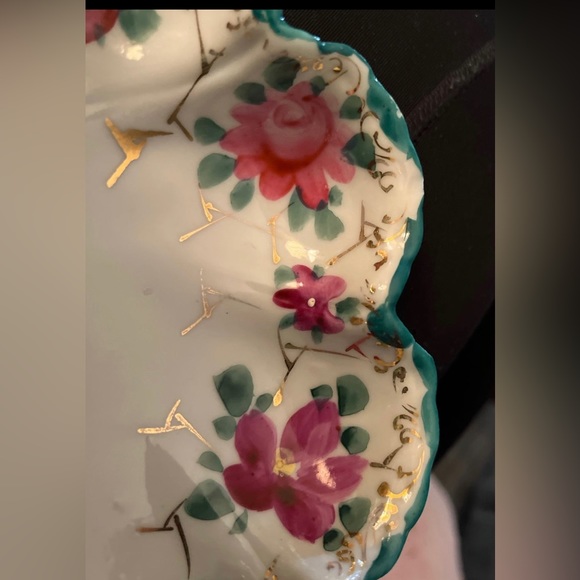 Valenine’s Day: Nippon Japanese Hand-painted Fine China dish w scalloped rim - Picture 11 of 13